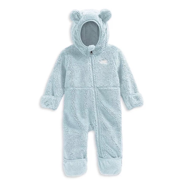 The North Face Other - The North Face Baby Campshire One Piece Hooded Footie Blue Fleece 6-12M